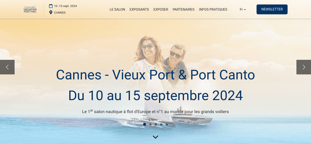 Site Cannes Yachting Festival, salon nautique refondu par RYADESIGN pour Reed Expo