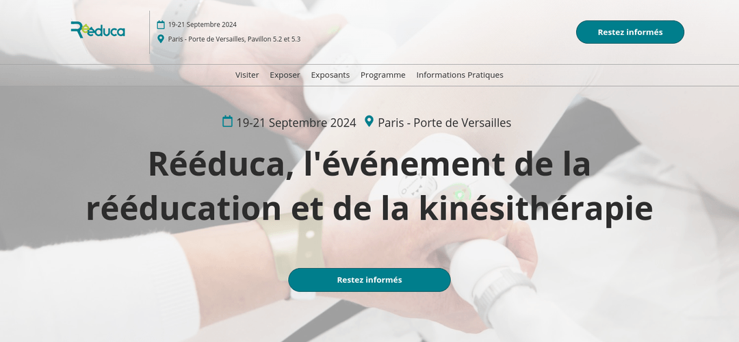 Site Rééduca, salon de la rééducation et de la kinésithérapie, refondu par RYADESIGN pour Reed Expo