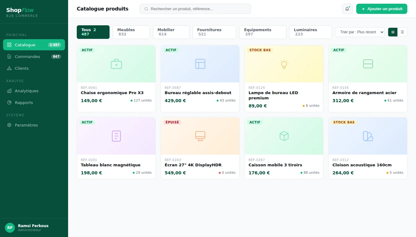 ShopFlow — catalogue B2B